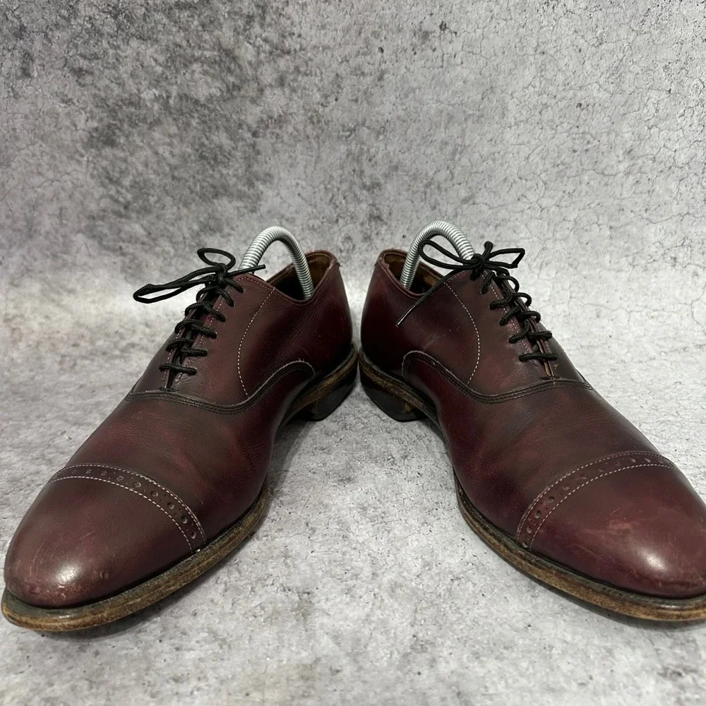 Allen Edmonds Fifth Avenue Mens 8.5 Burgundy Oxford Brogue Dress Shoes USA